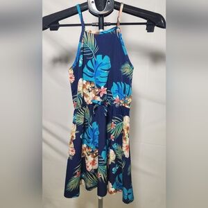 ⚡️🛍 4/$20 🛍 Shein Tropical Blue Kids Casual Dress-Size 12